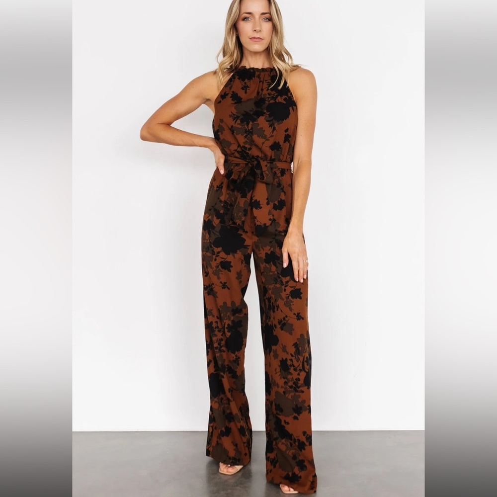 Baltic Born Brown and Black Floral Jumpsuit
